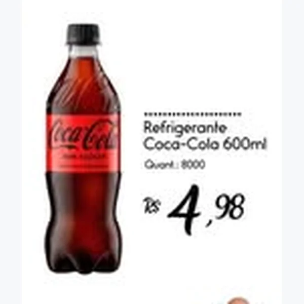 Recorte do encarte de Refrigerante Coca-Cola 600 ml