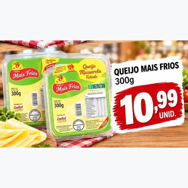 Queijo Mussarela Fatiado Mais Frios 300 g
