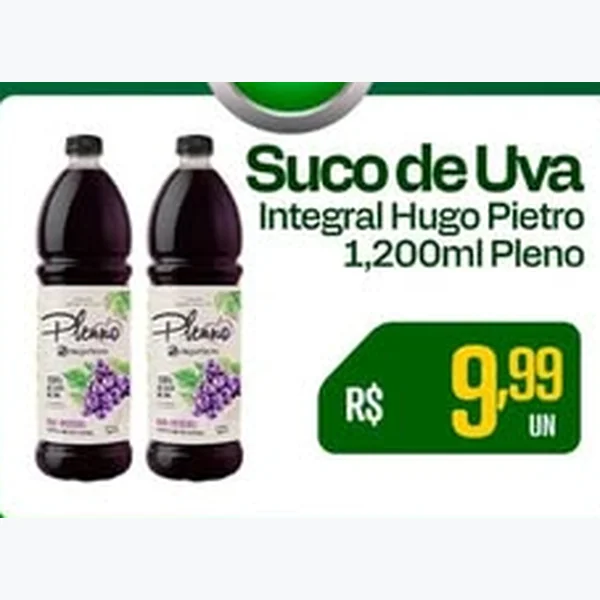 Recorte do encarte de Suco de Uva Integral Hugo Pietro 1,2 L