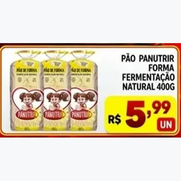 Pão de Forma Fermentação Natural Panutrir 400 g