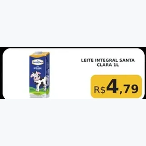 Leite Integral Santa Clara 1 L