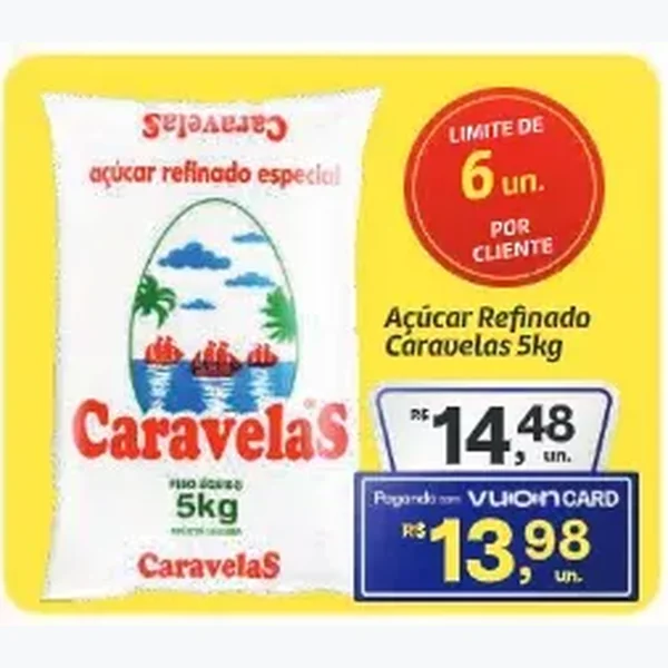 Açúcar Refinado Caravelas 5 kg