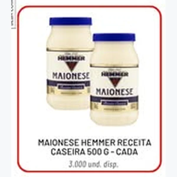Recorte do encarte de Maionese Receita Caseira Hemmer 500 g