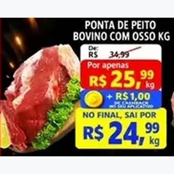 Recorte do encarte de Ponta de Peito Bovino com Osso