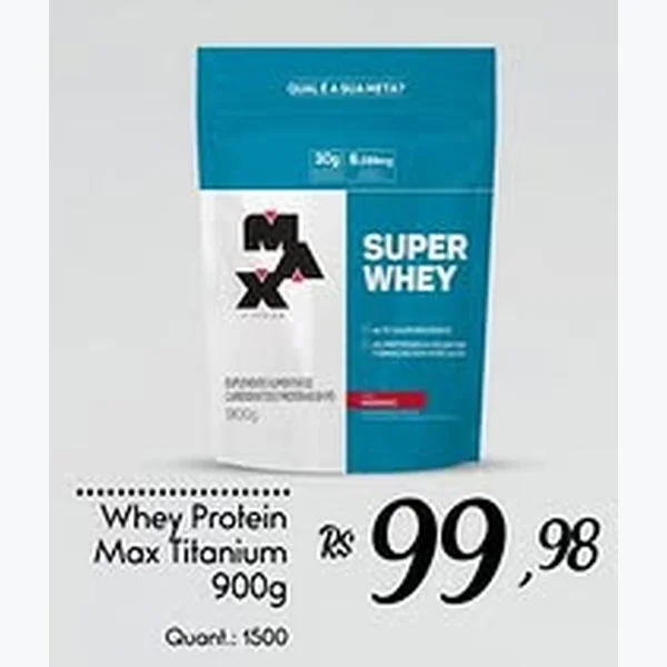 Recorte do encarte de Whey Protein Max Titanium 900 g