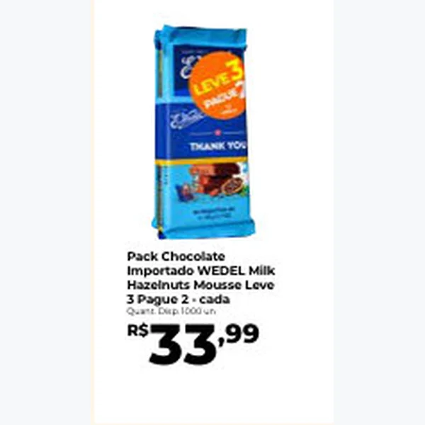 Recorte do encarte de Pack Chocolate Milk Hazelnuts Mousse WEDEL