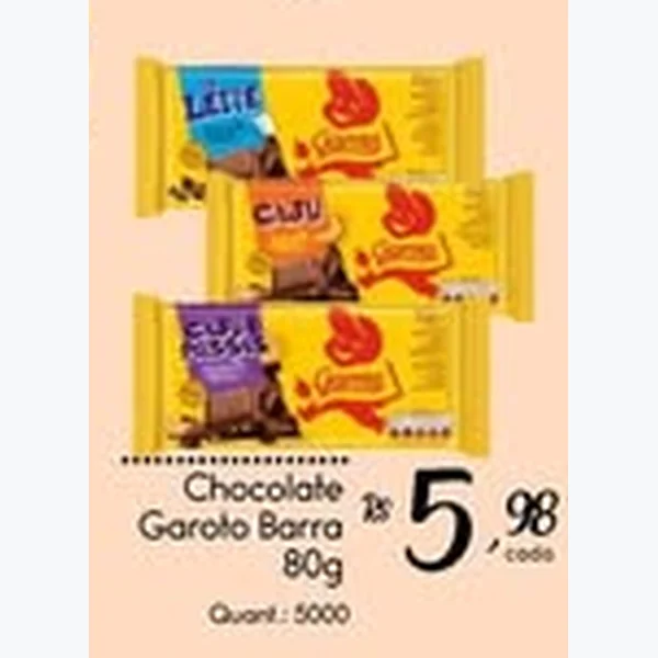 Recorte do encarte de Chocolate Barra Garoto 80 g