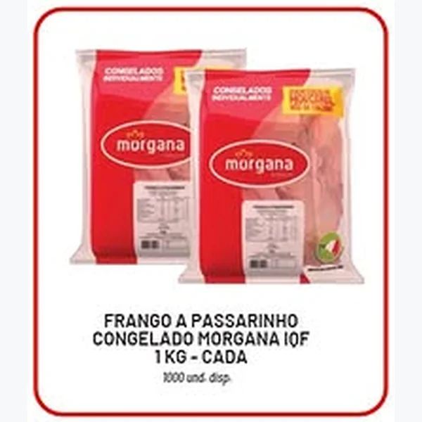 Recorte do encarte de Frango a Passarinho Congelado Iqf Morgana 1 kg