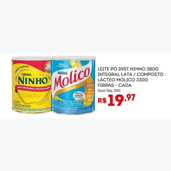 Recorte do encarte de Composto Lácteo com Fibras Molico 330 g