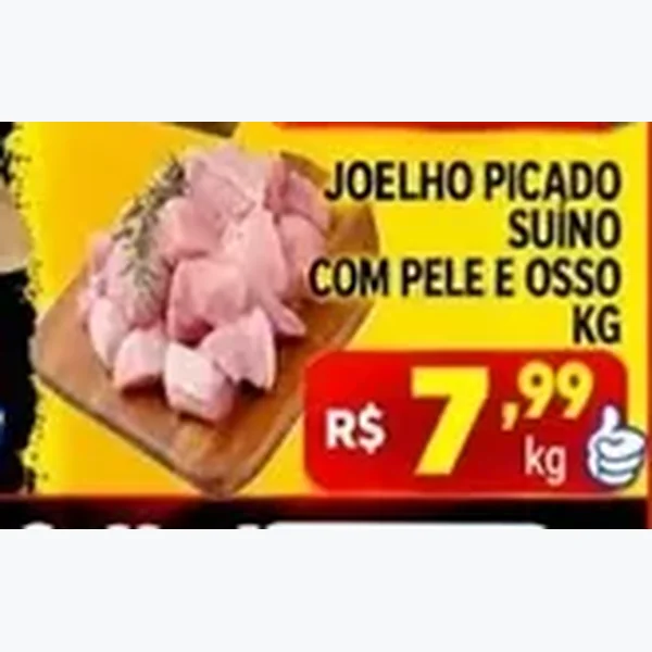 Joelho Picado Suíno com Pele e Osso
