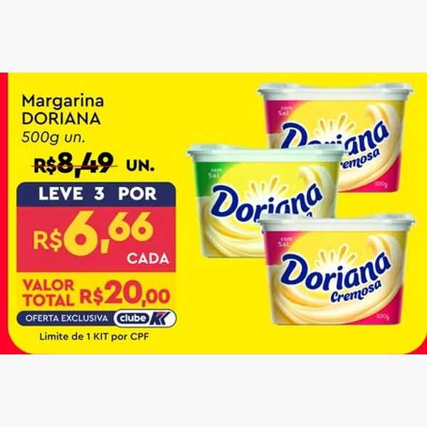 Recorte do encarte de Margarina Doriana 500 g