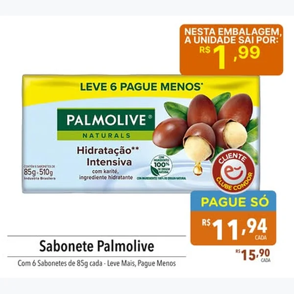 Sabonete Hidratação Intensiva Palmolive 6 un × 85 g