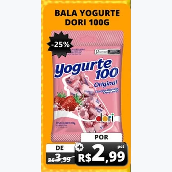 Bala Yogurte Dori 100 g