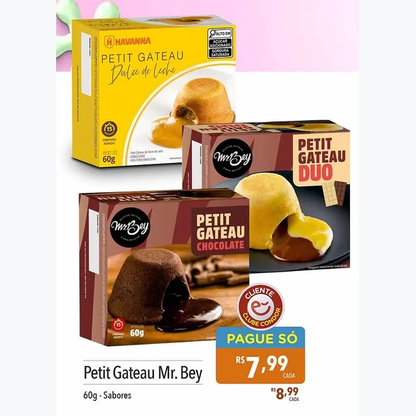 Recorte do encarte de Petit Gateau Havanna 60 g