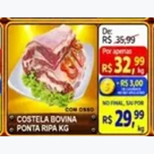 Recorte do encarte de Costela Bovina Ponta Ripa