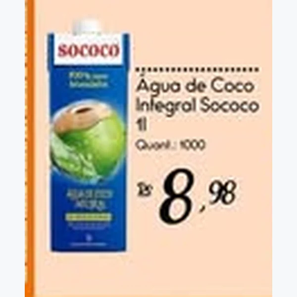 Recorte do encarte de Água de Coco Integral Sococo 1 L