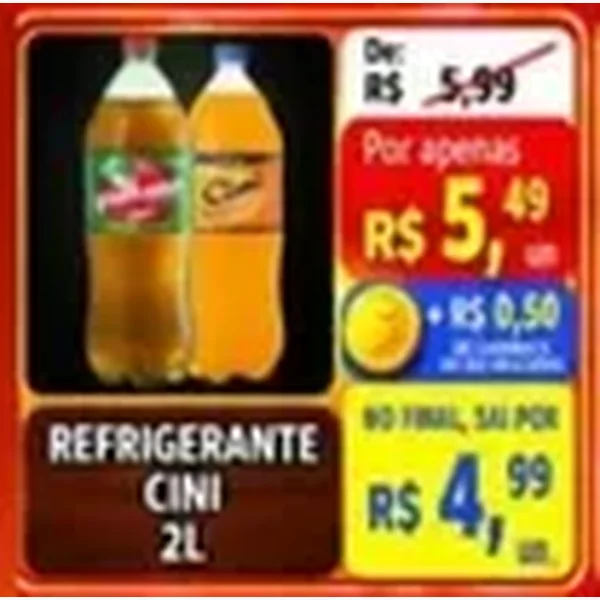 Recorte do encarte de Refrigerante Cini 2 L