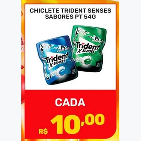 Recorte do encarte de Chiclete Senses Trident 54 g
