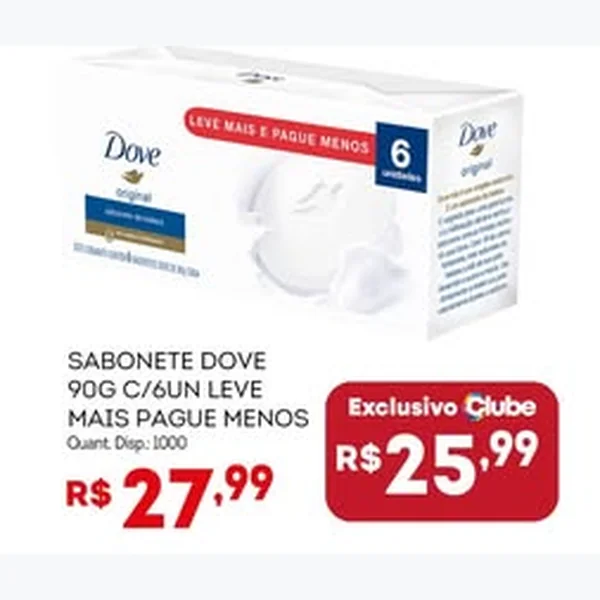 Sabonete Dove 6 un × 90 g