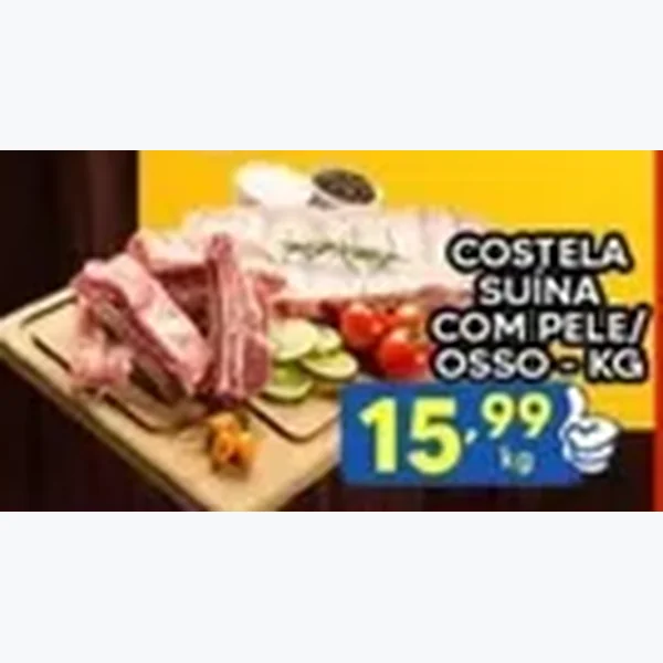 Recorte do encarte de Costela Suína com Pele e Osso