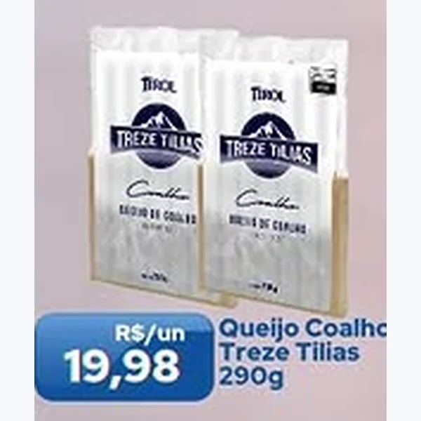 Recorte do encarte de Queijo Coalho Treze Tilias 290 g