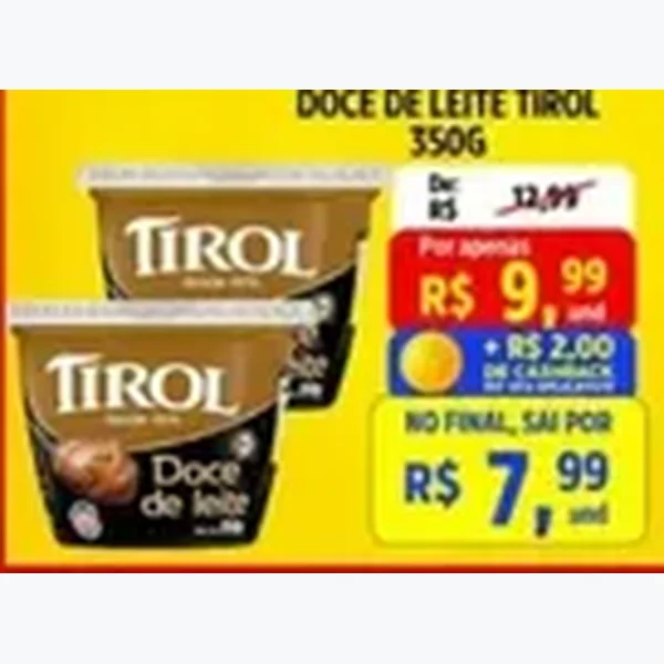 Recorte do encarte de Doce de Leite Tirol 350 g