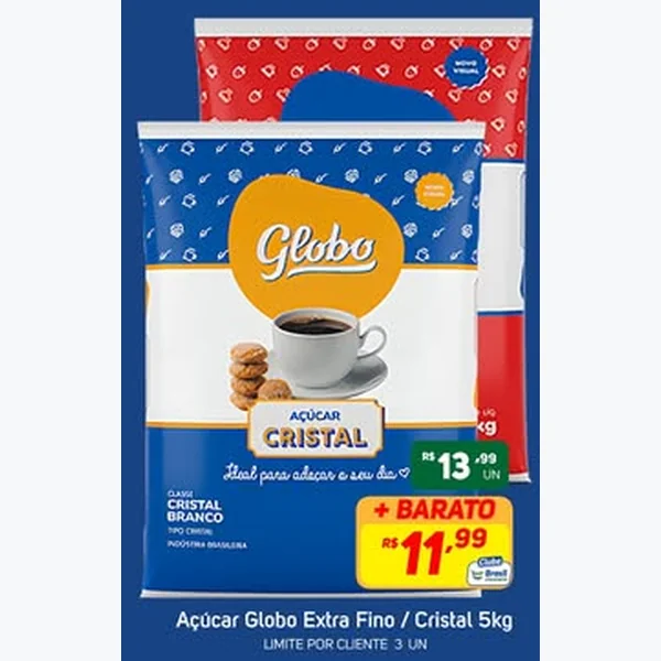 Açúcar Extra Fino Globo 5 kg