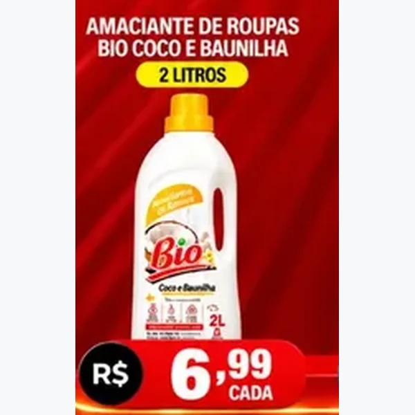 Amaciante de Roupas Coco e Baunilha Bio 2 L