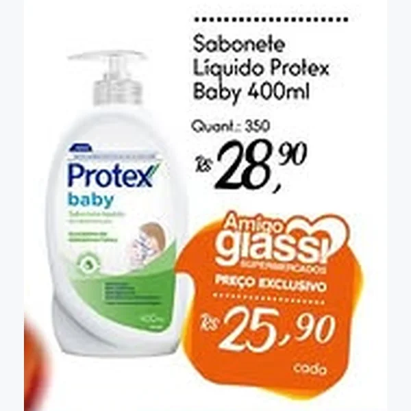 Recorte do encarte de Sabonete Líquido Baby Protex 400 ml