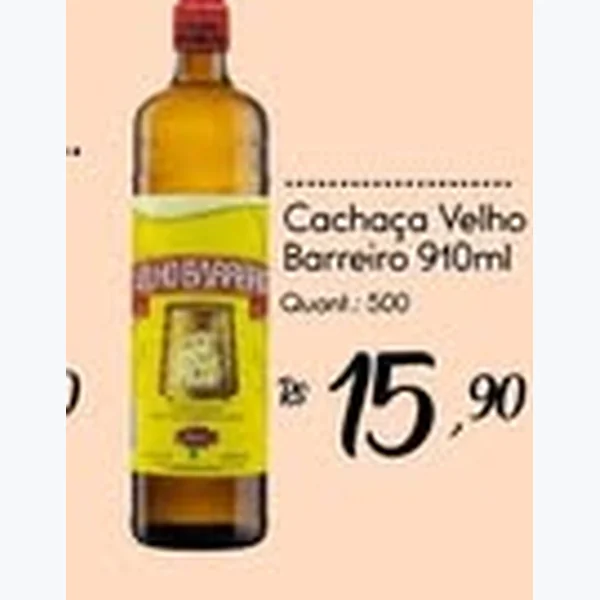 Recorte do encarte de Cachaça Velho Barreiro 910 ml
