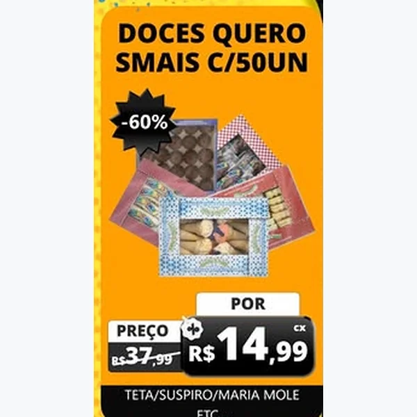 Doces Teta/suspiro/maria Mole Quero Smais 50 un