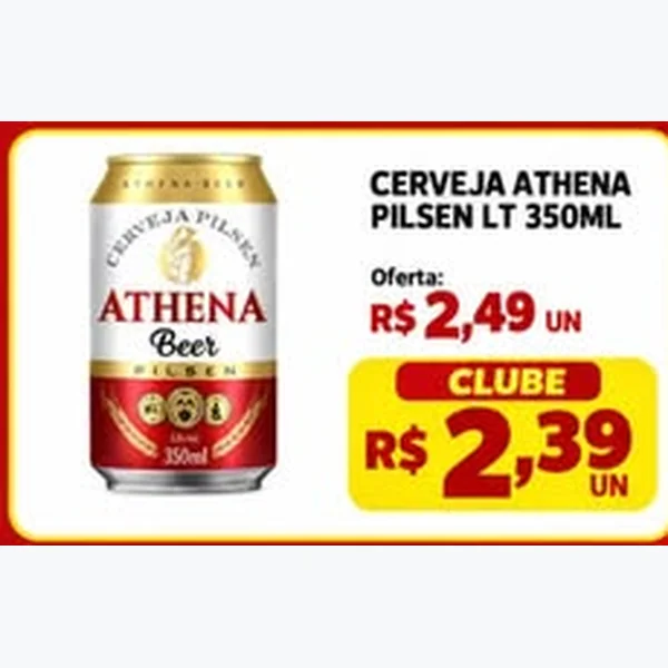Recorte do encarte de Cerveja Pilsen Athena 350 ml