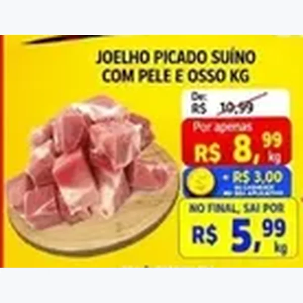 Recorte do encarte de Joelho Picado Suíno com Pele e Osso Suína
