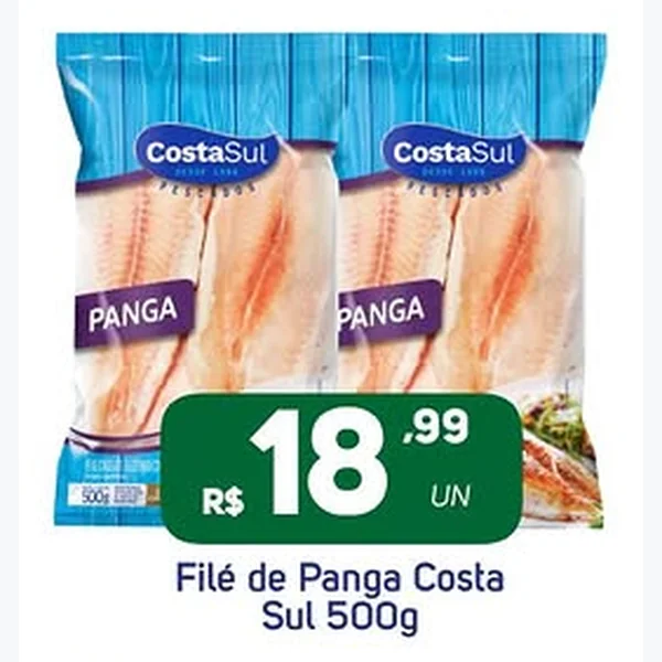 Recorte do encarte de Filé de Panga Costa Sul 500 g