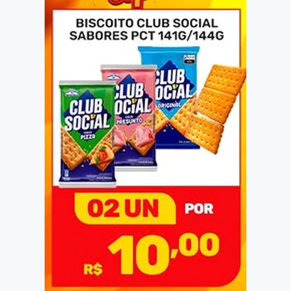 Recorte do encarte de Biscoito Club Social 141 g