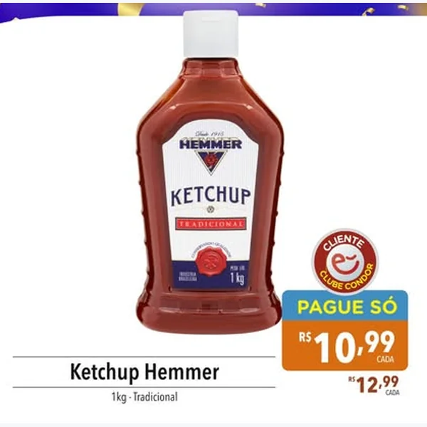 Recorte do encarte de Ketchup Tradicional Hemmer 1 kg