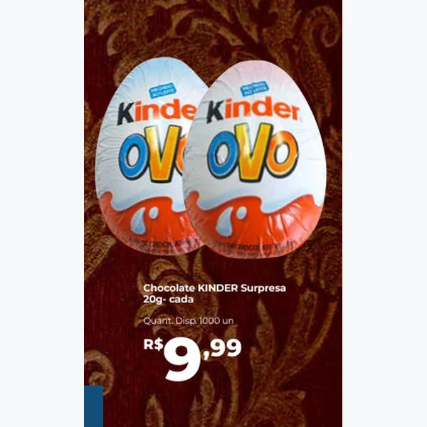 Recorte do encarte de Chocolate Kinder Surpresa 20 g
