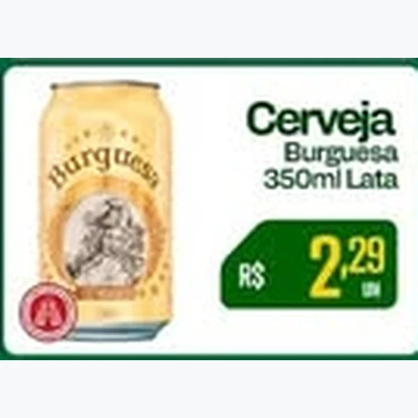 Recorte do encarte de Cerveja Burguesa 350 ml