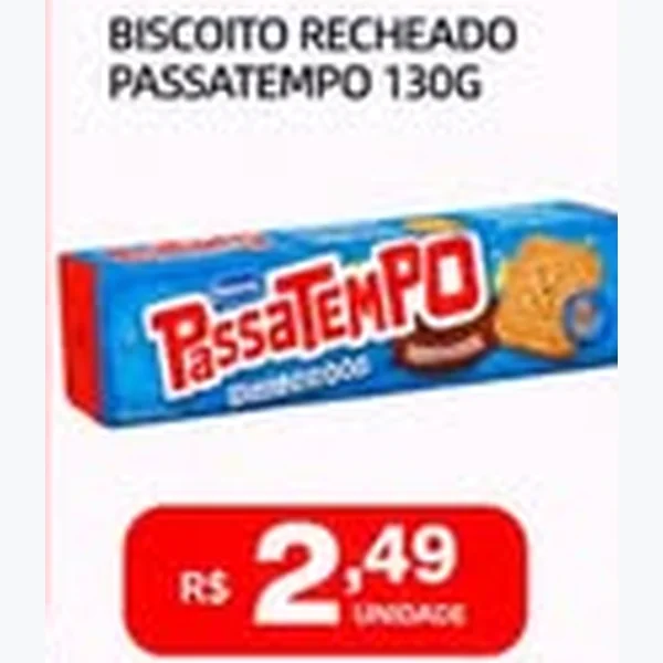Recorte do encarte de Biscoito Recheado Passatempo 130 g