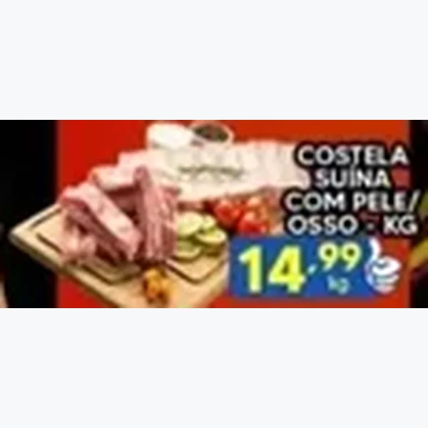 Recorte do encarte de Costela Suína com Pele com Osso