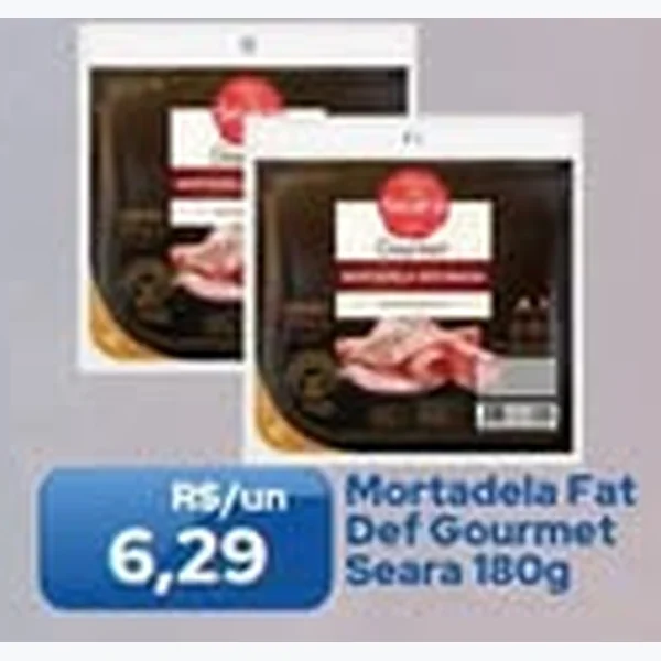 Recorte do encarte de Mortadela Fat Def Gourmet Seara 180 g