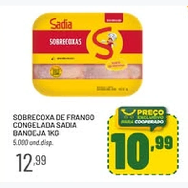 Recorte do encarte de Sobrecoxa de Frango Congelada Sadia 1 kg