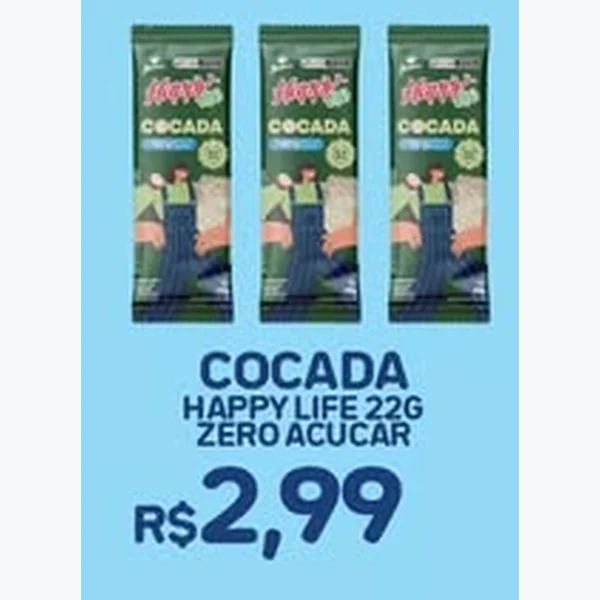 Cocada Zero Açúcar Happy Life 22 g