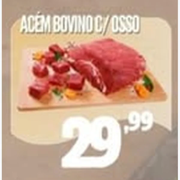 Recorte do encarte de Acém Bovino com Osso