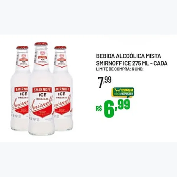 Recorte do encarte de Bebida Alcoólica Mista Smirnoff Ice 275 ml