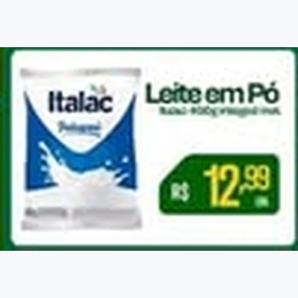 Recorte do encarte de Leite em Pó Italac 400 g