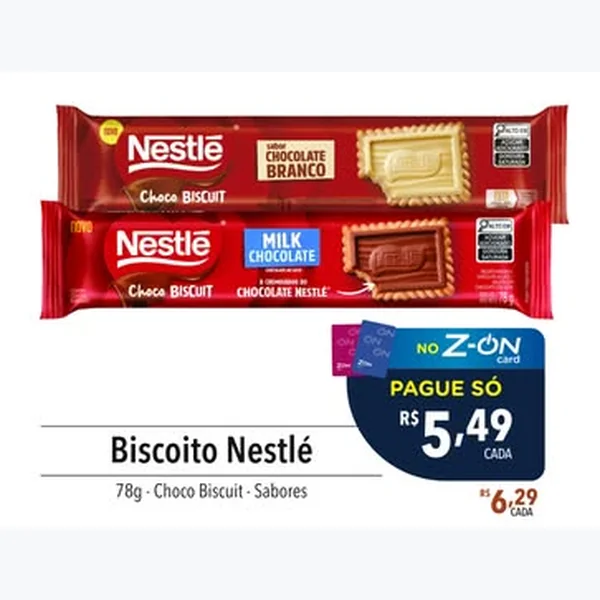 Recorte do encarte de Biscoito Choco Biscuit Nestlé 78 g
