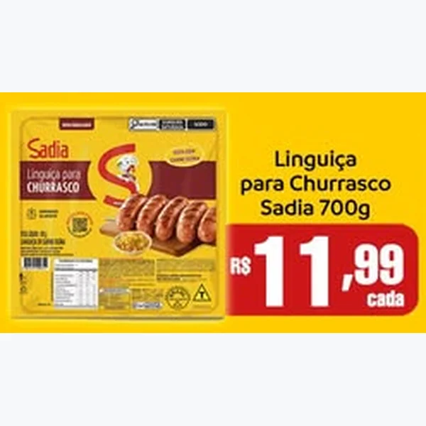 Recorte do encarte de Linguiça para Churrasco Sadia 700 g