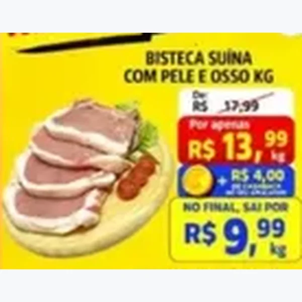 Recorte do encarte de Bisteca Suína com Pele e Osso