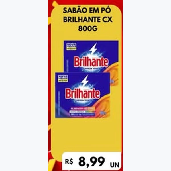 Recorte do encarte de Sabão em Pó Brilhante 800 g